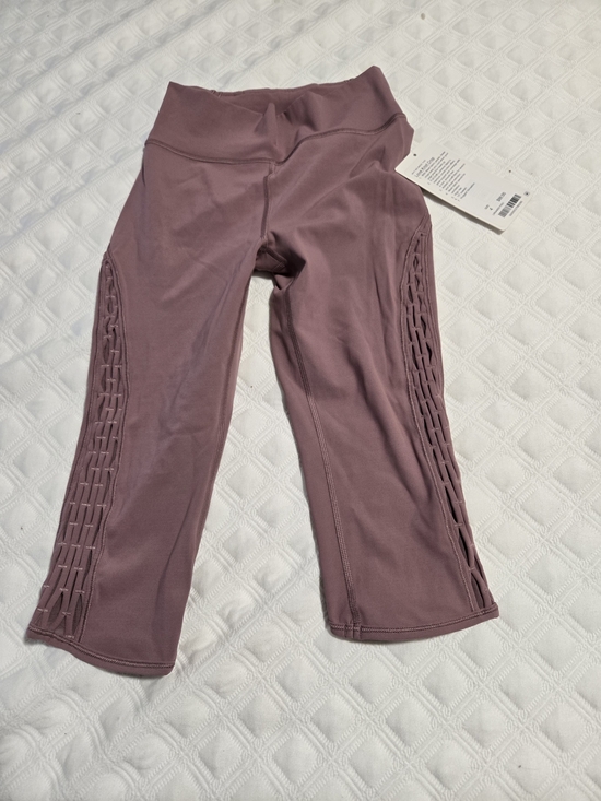 lululemon athletica Other - Lululemon Mauve Active Crop Leggings with Side Lattice Detail